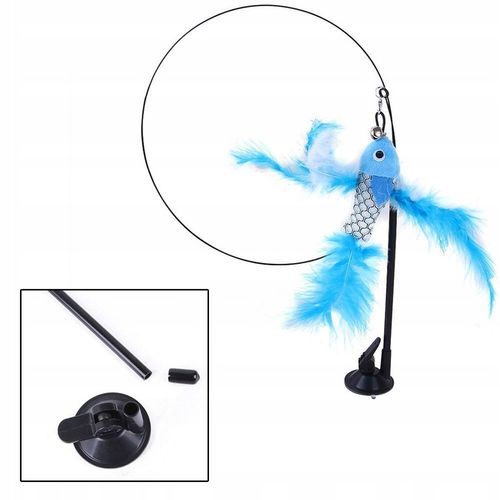 ZABAWKA DLA KOTA PODWÓJNA PRZYSSAWKA RUCHOMA PTAK MYSZKA WĘDKA na Arena.pl