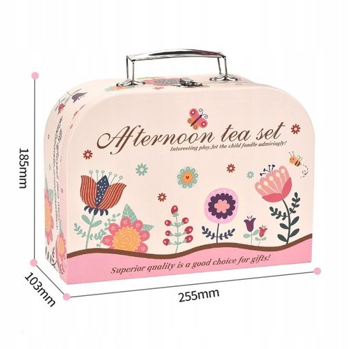 SERWIS KAWOWY ZESTAW do herbaty dla dzieci w walizce czajnik łyżki 40el na Arena.pl