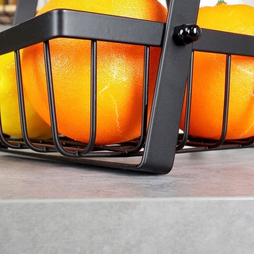 Koszyk DWUPOZIOMOWY 2 piętrowy na owoce warzywa metalowy czarny patera na Arena.pl