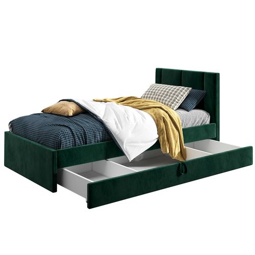 Łóżko młodzieżowe 100x200 Basic Luka, Czarny, Szuflada na Arena.pl