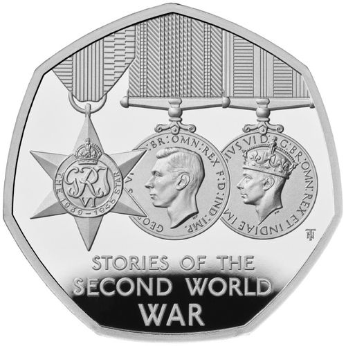 Stories of The Second World War 50p Srebro 2025 Proof Piedfort na Arena.pl