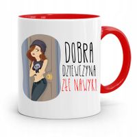 Kubek Czerwony Śmieszny Zabawny Dobra Dziewczyna Z Nadrukiem Ze Zdjęciem