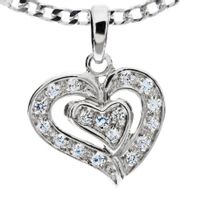 SREBRNY WISIOREK SERCE Z CYRKONIAMI PRÓBA SREBRA 925