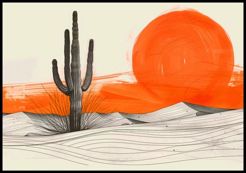 Plakat 100x70cm Kaktus Saguaro na Arena.pl