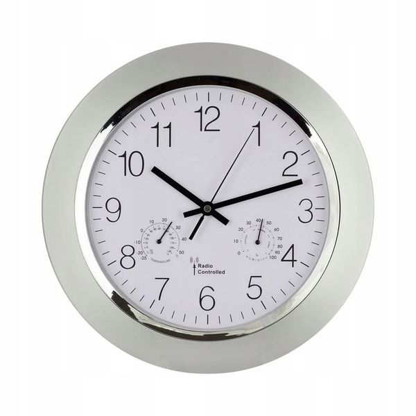 Zegar ścienny sterowany radiowo temperatura 34cm zdjęcie 1