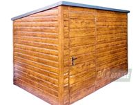 SCHOWEK - DOMEK OGRODOWY 2m x 1,5m spad w tył - drzwi - drewnopodobny jasny orzech BOX26 2x1,5