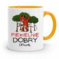 Dla Drwala Rębacza Kubek Żółty Prezent Na Urodziny Z Nadrukiem Ze Zdjęciem