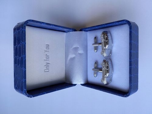 Srebrne spinki do mankietów Model Miniaturka Samochód Porsche 911 + Etui na Arena.pl