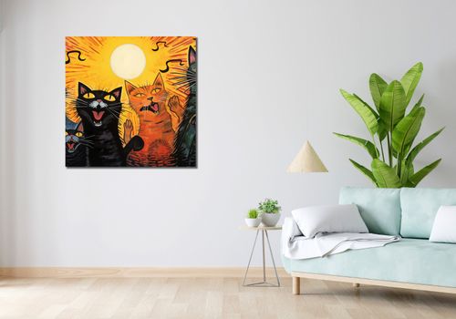 Obraz 90x90cm Kocie Koncertowanie na Arena.pl