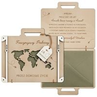 Kartka PREZENT na 18 URODZINY OSIEMNASTKĘ pudełko koperta na pieniądze