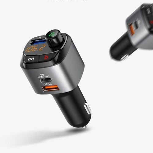 TRANSMITER SAMOCHODOWY FM BLUETOOTH ZESTAW GŁOŚNO MÓWIĄCY ŁADOWARKA QC na Arena.pl