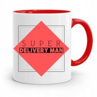 Kubek Czerwony Dla Kuriera Super Delivery Man Z Nadrukiem Ze Zdjęciem