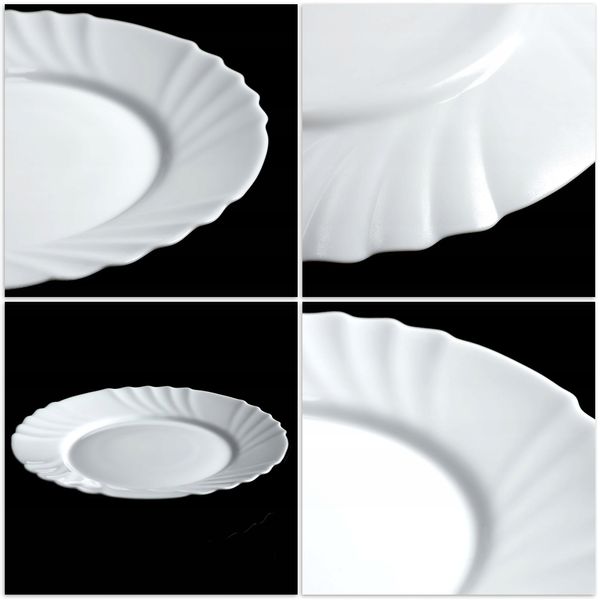 TALERZYK DESEROWY TALERZ NA CIASTO BIAŁY 20cm 1szt zdjęcie 3