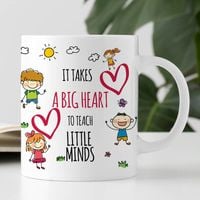 Kubek z nadrukiem dla nauczyciela j. angielskiego - It takes a big heart to teach little minds