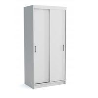 SZAFA DWUDRZWIOWA PRZESUWNA BIAŁA 110CM pojemna garderoba do sypialni