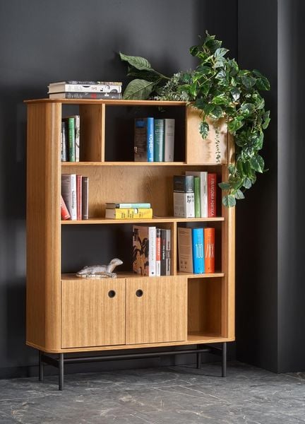 Regał szeroki Zefir dąb/czarny zdjęcie 2