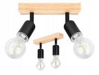 Kinkiet ścienny ruchomy Lampa sufitowa plafon Loft DREWNIANY belka 2x E27