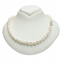 SREBRNY NASZYJNIK Z BIAŁYCH PEREŁ