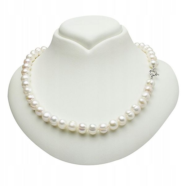 SREBRNY NASZYJNIK Z BIAŁYCH PEREŁ zdjęcie 1