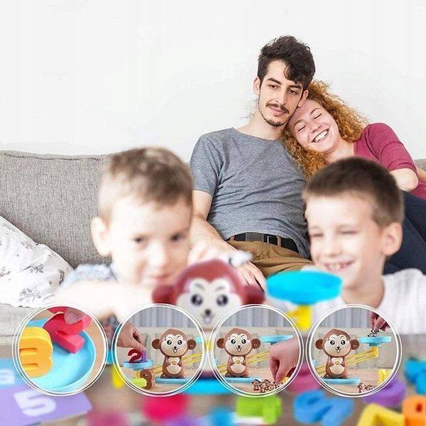 Waga Szalkowa Małpka Gra Edukacyjna Nauka Liczenia zdjęcie 13
