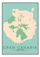 Gran Canaria mapa kolorowa - plakat 70x100 cm