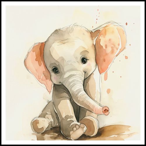 Plakat 100x100cm Siwy Słonik na Arena.pl