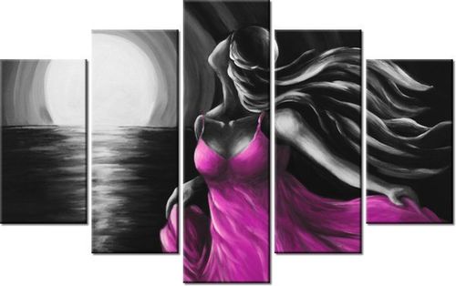 70 100CM OBRAZ 5 ELEM DZIEWCZYNA SUKIENCE DRUK PŁÓTNO na Arena.pl