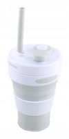 KUBEK SILIKONOWY Turystyczny Składany 450ml Ze SŁOMKĄ 1428