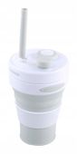 KUBEK SILIKONOWY Turystyczny Składany 450ml Ze SŁOMKĄ 1428