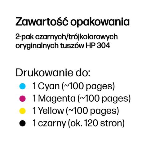 Zestaw Tuszy HP 304 CMYK (3JB05AE) na Arena.pl