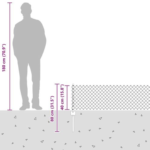 Ogrodzenie z słupkami Srebrny 0.4 x 10 m Stal na Arena.pl