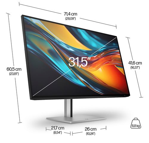 Monitor HP Series 7 Pro 732pk 4K UHD 31.5 cala IPS Black 3840x2160 HDMI DisplayPort Thunderbolt USB-C VESA pivot 8Y2K9AA na Arena.pl