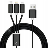 Zestaw Szybka Ładowarka USB C 65W + Kabel Typ C / Micro / Lightning 3w1 PD