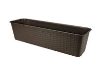 Doniczka skrzynka balkonowa RATTAN 59 cm na pelargonie surfinie tworzywo brązowa
