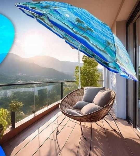 PARASOL OGRODOWY DUŻY PLAŻOWY BALKONOWY SKŁADANY ŁAMANY 180CM XXL MOCNY zdjęcie 6