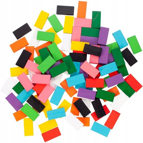 KLOCKI DOMINO KOLOROWE DREWNIANE EDUKACYJNE GRA ZRĘCZNOŚCIOWA 200 ELEMENTÓW na Arena.pl