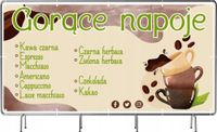 BANER REKLAMOWY na siatce mesh 200x100 cm gotowy projekt NAPOJE GORĄCE