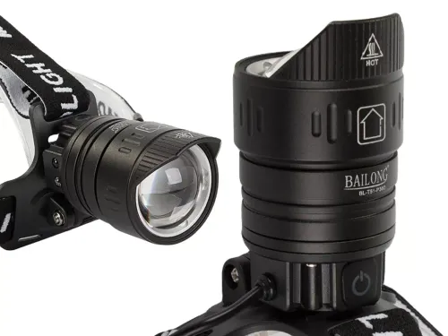 Latarka czołowa bailong led xhp360 powerbank zoom na Arena.pl
