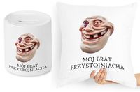 Dla Brata Zestaw Poduszka + Skarbonka Prezent Z Nadrukiem Ze Zdjęciem