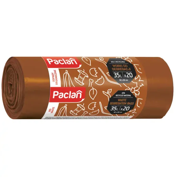 worki do segr. bio brązowe paclan 35l 20 szt. zdjęcie 1