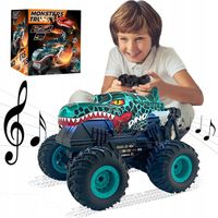 SAMOCHÓD SAMOCHÓD MONSTER TRUCK ZDALNIE STEROWANY DINOZAURY 4X4 LED PREZENT