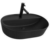 UMYWALKA NABLATOWA OWALNA CERAMICZNA CZARNA STAWIANA Z OTWOREM DUŻA 60 CM