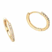 Kolczyki złote stal chirurgiczna kółka brylanciki