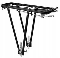 Bagażnik Rowerowy Tylny na Rower Uniwersalny Aluminiowy Mocny Czarny