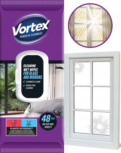 vortex chusteczki nawilżane do luster i szkła , flip top ,48 sztuk na Arena.pl