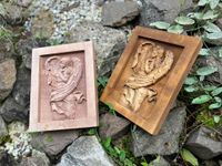 Obrazek drewniany Płaskorzeźba Anioł Stróż 24 cm prezent Chrzest Komunia