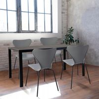 STÓŁ OGRODOWY ALUMINIOWY 150x90x74 BLAT POLYWOOD CZARNY NA TARAS DO OGRODU