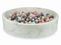 Suchy basen 130x30 marmur z piłeczkami 600szt (różowozłote, szare, perłowe)