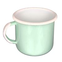 Kubek Emaliowany 0,5L Miętowy na Indukcję i Gaz Retro Ręcznie Robiony