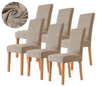 ZESTAW 6 SZT POKROWCE POKROWIEC NA KRZESŁO WELUR